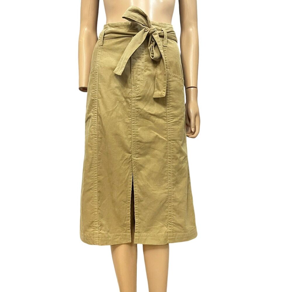 Banana Republic Corduroy Utility Midi Skirt Belted Casual Career Preppy